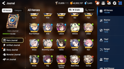 [GLOBAL] [INSTANT] Epic 7 Seven 2ML Lionheart Cermia Blooming Lidica + Artifact + Maid Chloe +45ML pulls +20 Speed +Name Starter Account-Mobile Games Starter
