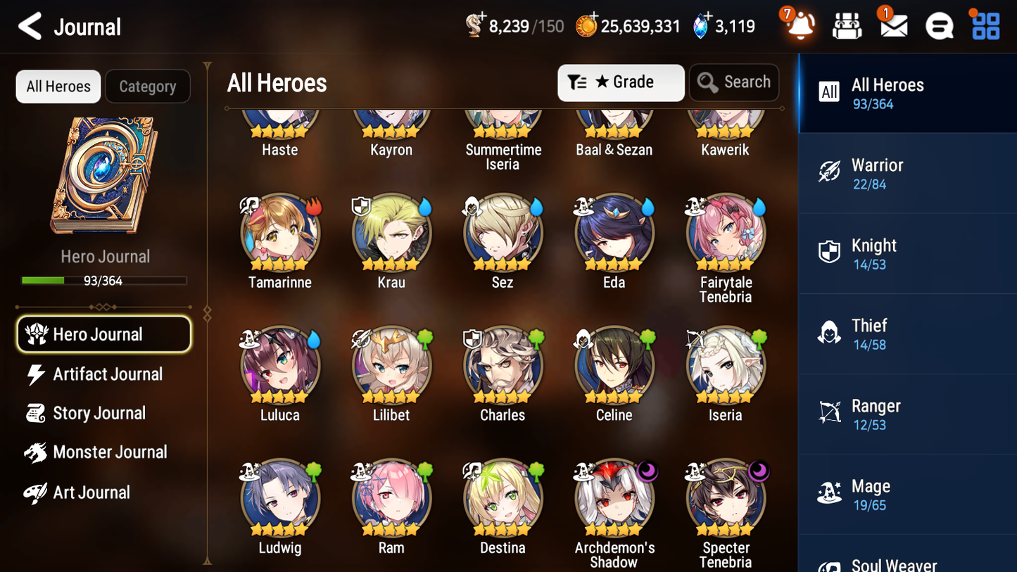 [GLOBAL] [INSTANT] Epic 7 Seven 2ML 2LIM Archdemon's Shadow Specter Tenebria Fairytale Tenebria Summertime Iseria+ ML pulls Mystics + 20 Speed Aged Starter Account-Mobile Games Starter