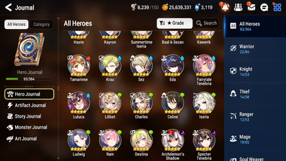 [GLOBAL] [INSTANT] Epic 7 Seven 2ML 2LIM Archdemon's Shadow Specter Tenebria Fairytale Tenebria Summertime Iseria+ ML pulls Mystics + 20 Speed Aged Starter Account-Mobile Games Starter