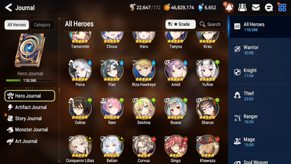 [GLOBAL] [INSTANT] Epic 7 Seven 2ML 2LIM Haru+Artifact Belian Conqueror Lilias Amid + 54ML pulls + 3x 20 Speed + Luna Skin Starter Account-Mobile Games Starter