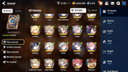 [GLOBAL] [INSTANT] Epic 7 Seven 2ML 2LIM Landy Rem Ambitious Tywin Maid Chloe + 42ML pulls mystics + 20 Speed +Name Starter Account-Mobile Games Starter
