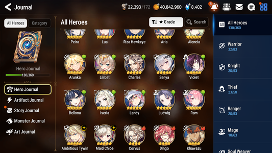[GLOBAL] [INSTANT] Epic 7 Seven 2ML 2LIM Landy Rem Ambitious Tywin Maid Chloe + 42ML pulls mystics + 20 Speed +Name Starter Account-Mobile Games Starter