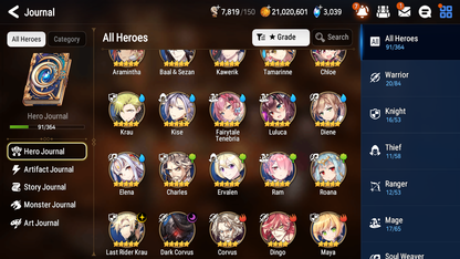 [GLOBAL] [INSTANT] Epic 7 Seven 2ML 2LIM Last Rider Krau Dark Corvus Fairytale Tenebria Diene + ML pulls Mystics + 20 Speed Aged Starter Account-Mobile Games Starter