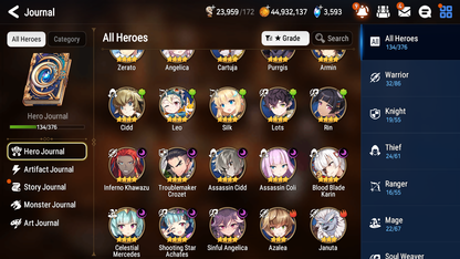 [GLOBAL] [INSTANT] Epic 7 Seven 2ML 2LIM Lionheart Cermia Blooming Lidica + Artifact + Perfumer Byblis+ Maid Chloe +45ML pulls +20 Speed +Name Starter Account-Mobile Games Starter