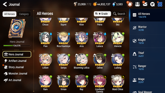[GLOBAL] [INSTANT] Epic 7 Seven 2ML 2LIM Lionheart Cermia Blooming Lidica + Artifact + Perfumer Byblis+ Maid Chloe +45ML pulls +20 Speed +Name Starter Account-Mobile Games Starter