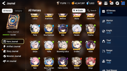 [GLOBAL] [INSTANT] Epic 7 Seven 2ML 2LIM Navy Captain Landy Blooming Lidica + Artifact + Fallen Cecilia Angel Angelica +41ML pulls +20 Speed +Name Starter Account-Mobile Games Starter