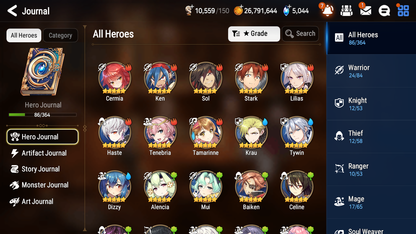 [GLOBAL] [INSTANT] Epic 7 Seven 2ML 2LIM Requiem Roana Dark Corvus Dizzy Baiken + ML pulls Mystics + 20 Speed Aged Starter Account-Mobile Games Starter