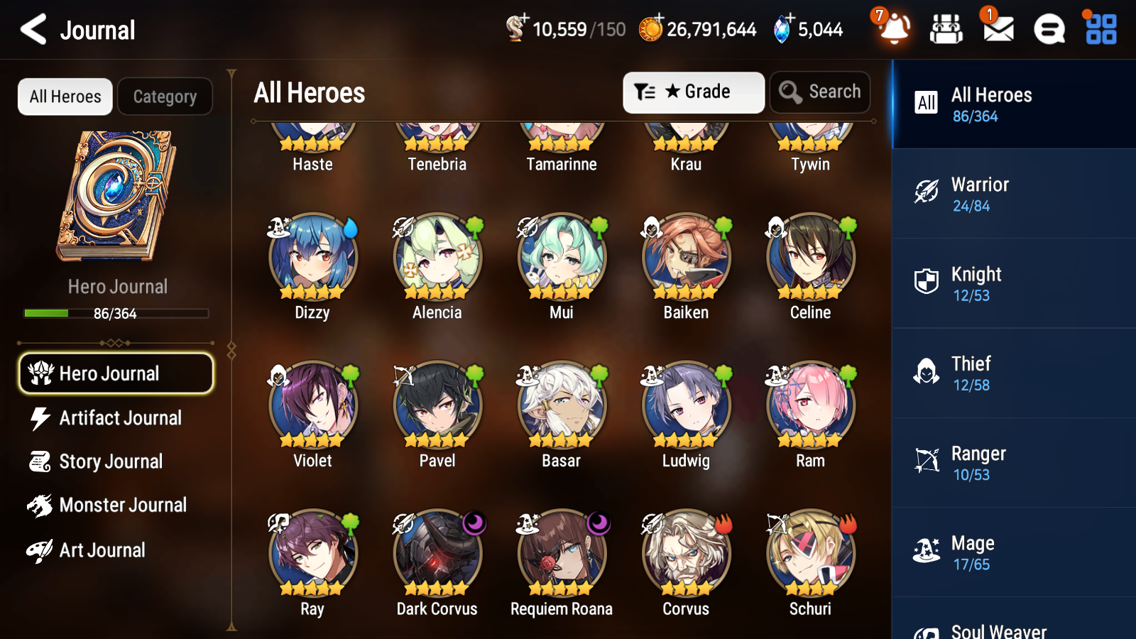 [GLOBAL] [INSTANT] Epic 7 Seven 2ML 2LIM Requiem Roana Dark Corvus Dizzy Baiken + ML pulls Mystics + 20 Speed Aged Starter Account-Mobile Games Starter