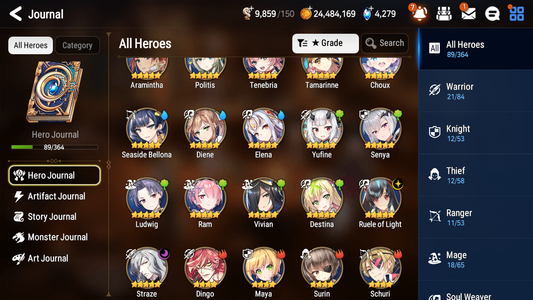 [GLOBAL] [INSTANT] Epic 7 Seven 2ML 2LIM Straze Ruele Seaside Bellona Diene + ML Mystics pulls + 20 Speed Aged Starter Account-Mobile Games Starter
