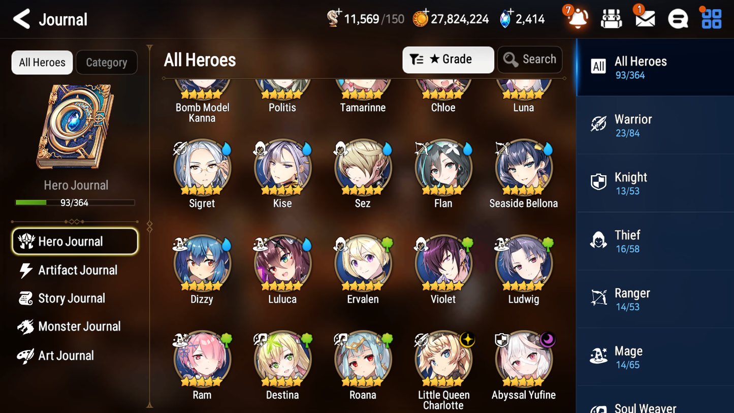 [GLOBAL] [INSTANT] Epic 7 Seven 2ML 3LIM Abyssal Yufine Little Queen Charlotte Dizzy Seaside Bellona Luna + ML Mystics pulls + 20 Speed Aged Starter Account-Mobile Games Starter