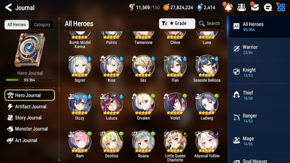 [GLOBAL] [INSTANT] Epic 7 Seven 2ML 3LIM Abyssal Yufine Little Queen Charlotte Dizzy Seaside Bellona Luna + ML Mystics pulls + 20 Speed Aged Starter Account-Mobile Games Starter