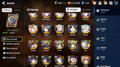 [GLOBAL] [INSTANT] Epic 7 Seven 2ML 3LIM Dark Corvus Specimen Sez Diene Cerise Luna + ML Mystics pulls + 20 Speed Aged Starter Account-Mobile Games Starter