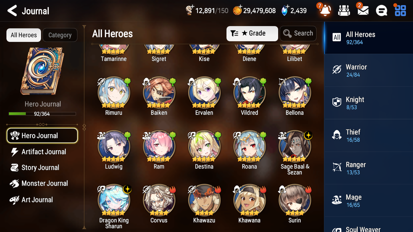 [GLOBAL] [INSTANT] Epic 7 Seven 2ML 3LIM Dragon King Sharun Sage Baal Rimuru Diene Baiken + ML Mystics pulls + 20 Speed Aged Starter Account-Mobile Games Starter