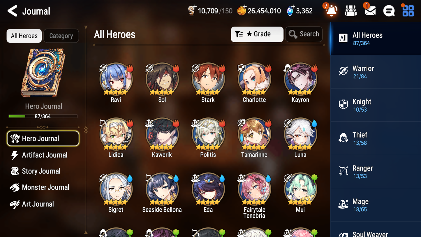 [GLOBAL] [INSTANT] Epic 7 Seven 2ML 3LIM Lionheart Cermia Ken Seaside Bellona Fairytale Tenebria Luna + ML pulls Mystics + 20 Speed Aged Starter Account-Mobile Games Starter