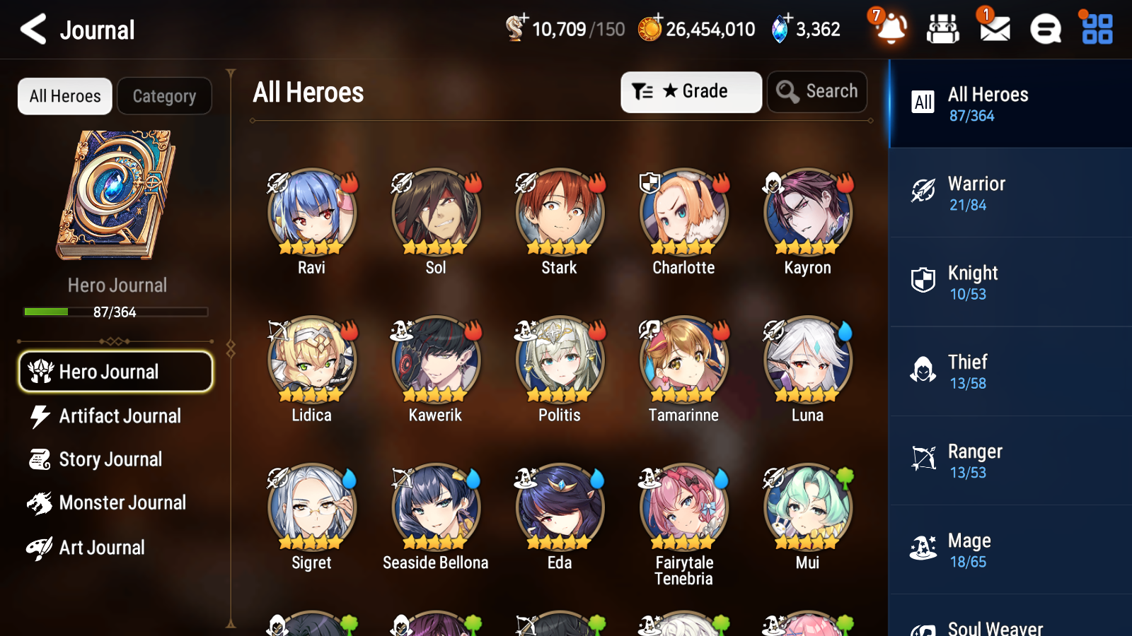 [GLOBAL] [INSTANT] Epic 7 Seven 2ML 3LIM Lionheart Cermia Ken Seaside Bellona Fairytale Tenebria Luna + ML pulls Mystics + 20 Speed Aged Starter Account-Mobile Games Starter