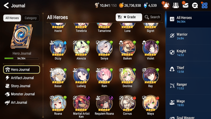 [GLOBAL] [INSTANT] Epic 7 Seven 2ML 3LIM Requiem Roana Martial Artist Ken Baiken Dizzy Luna + ML pulls Mystics + 20 Speed Aged Starter Account-Mobile Games Starter