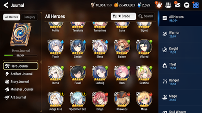 [GLOBAL] [INSTANT] Epic 7 Seven 2ML 3LIM Specimen Sez Judge Kise Baiken Luna Cerise + ML Mystics pulls + 20 Speed Aged Starter Account-Mobile Games Starter