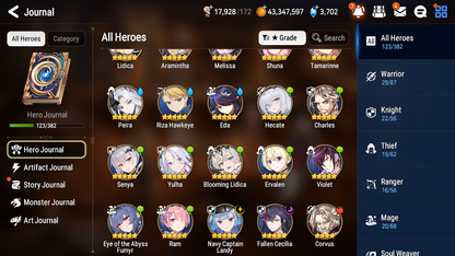 [GLOBAL] [INSTANT] Epic 7 Seven 2ML 3LIM Summer Fumyr Navy Captain Landy Hecate Blooming Lidica + Artifact + Fallen Cecilia Angel Angelica +41ML pulls +20 Speed + 4 Sets Gear +Name Starter Account-Mobile Games Starter