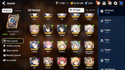 [GLOBAL] [INSTANT] Epic 7 Seven 2ML 3LIM Zio Little Queen Charlotte Luna Dizzy Elphelt + ML Mystics pulls + 20 Speed Aged Starter Account-Mobile Games Starter