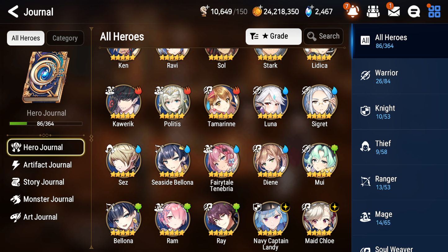 [GLOBAL] [INSTANT] Epic 7 Seven 2ML 4LIM Navy Captain Landy Maid Chloe Luna Seaside Bellona Diene Fairytale Tenebria+ ML pulls Mystics+20 Speed Starter Account-Mobile Games Starter