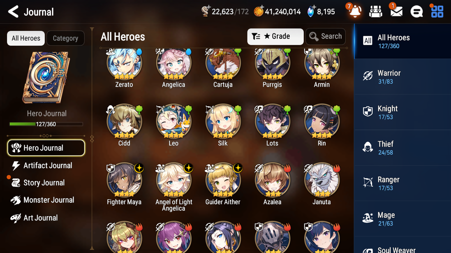 [GLOBAL] [INSTANT] Epic 7 Seven 2ML Arbiter Vildred Closer Charles Angel of Light Angelica + 41ML pulls + 20 Speed + Name Starter Account-Mobile Games Starter