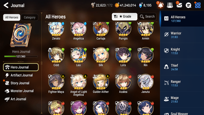 [GLOBAL] [INSTANT] Epic 7 Seven 2ML Arbiter Vildred Closer Charles Angel of Light Angelica + 41ML pulls + 20 Speed + Name Starter Account-Mobile Games Starter