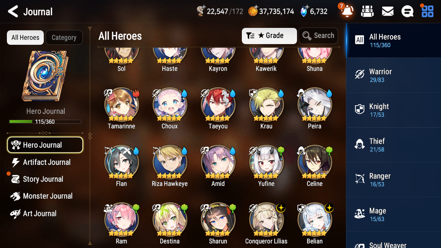 [GLOBAL] [INSTANT] Epic 7 Seven 2ML Belian Conqueror Lilias Amid + ML pulls + 20 Speed Starter Account-Mobile Games Starter