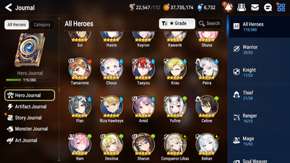 [GLOBAL] [INSTANT] Epic 7 Seven 2ML Belian Conqueror Lilias Amid + ML pulls + 20 Speed Starter Account-Mobile Games Starter