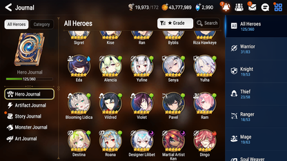 [GLOBAL] [INSTANT] Epic 7 Seven 2ML Blooming Lidica + Artifact + Byblis Designer Lilibet Ken +43ML pulls +20 Speed +Name Starter Account-Mobile Games Starter