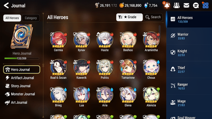 [GLOBAL] [INSTANT] Epic 7 Seven 2ML Boss Arunka Twisted Eidolon Kayron Angel of Light Angelica + 55ML pulls + 20 Speed +Name Starter Account-Mobile Games Starter