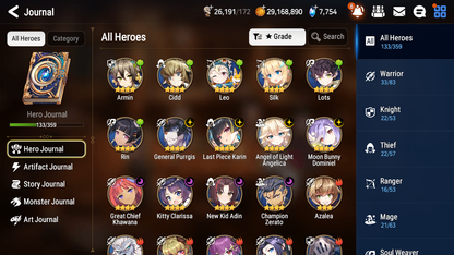 [GLOBAL] [INSTANT] Epic 7 Seven 2ML Boss Arunka Twisted Eidolon Kayron Angel of Light Angelica + 55ML pulls + 20 Speed +Name Starter Account-Mobile Games Starter