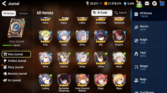 [GLOBAL] [INSTANT] Epic 7 Seven 2ML Bystander Hwayoung Lone Crescent Bellona + ML pulls + Name Starter Account-Mobile Games Starter