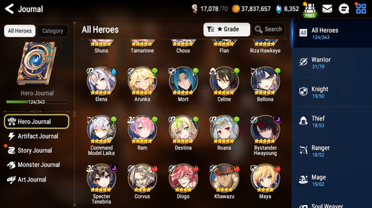 [GLOBAL] [INSTANT] Epic 7 Seven 2ML Bystander Hwayoung Specter Tenebria + ML pulls + Name Starter Account-Mobile Games Starter