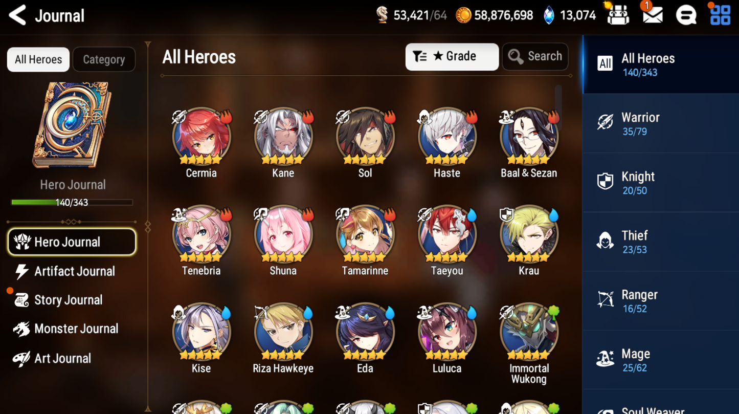 [GLOBAL] [INSTANT] Epic 7 Seven 2ML Empyrean Ilynav DJ Basar + 65 ML pulls 13k skystones +Name Starter Account-Mobile Games Starter