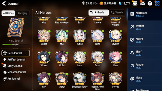 [GLOBAL] [INSTANT] Epic 7 Seven 2ML Empyrean Ilynav DJ Basar + 65 ML pulls 13k skystones +Name Starter Account-Mobile Games Starter
