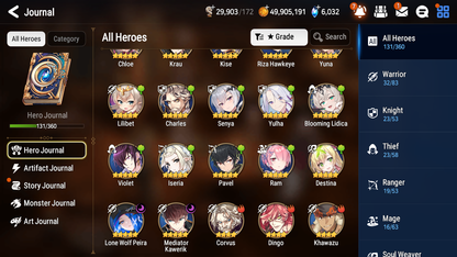 [GLOBAL] [INSTANT] Epic 7 Seven 2ML Lone Wolf Peira Blooming Lidica + Artifact + Mediator Kawerik Angel Angelica +51ML pulls + 20 Speed Starter Account-Mobile Games Starter