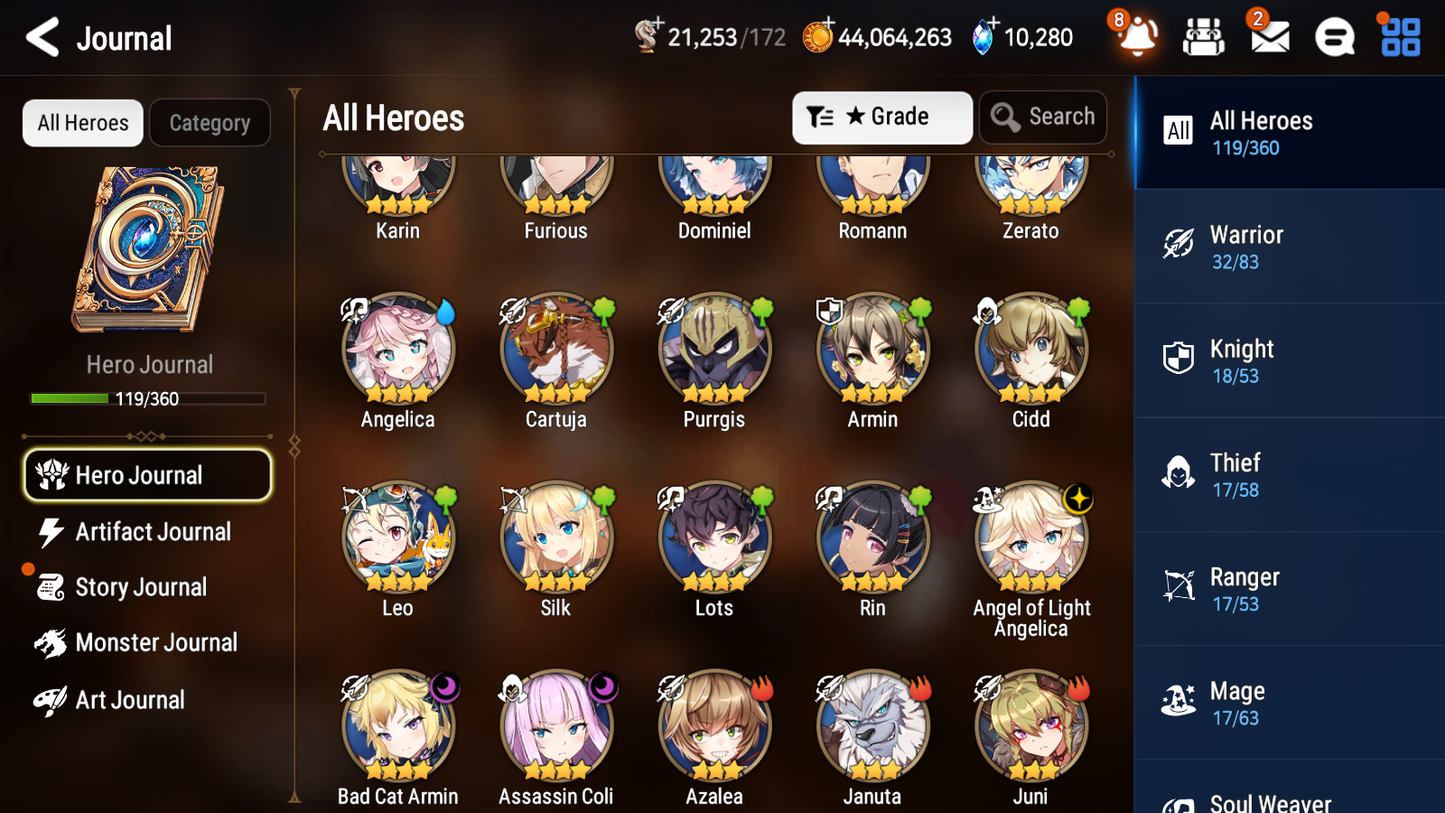[GLOBAL] [INSTANT] Epic 7 Seven 2ML Mediator Kawerik Arbiter Vildred Angel of Light Angelica Jack+ 46ML pulls + 20 Speed Starter Account-Mobile Games Starter