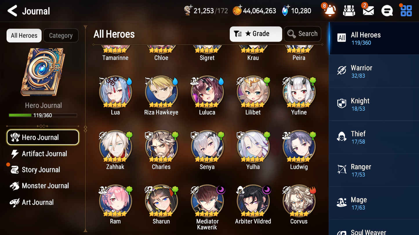 [GLOBAL] [INSTANT] Epic 7 Seven 2ML Mediator Kawerik Arbiter Vildred Angel of Light Angelica Jack+ 46ML pulls + 20 Speed Starter Account-Mobile Games Starter