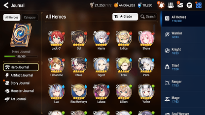 [GLOBAL] [INSTANT] Epic 7 Seven 2ML Mediator Kawerik Arbiter Vildred Angel of Light Angelica Jack+ 46ML pulls + 20 Speed Starter Account-Mobile Games Starter