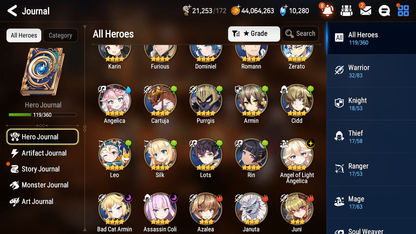 [GLOBAL] [INSTANT] Epic 7 Seven 2ML Mediator Kawerik Arbiter Vildred Angel of Light Angelica Jack+ 46ML pulls + 20 Speed Starter Account-Mobile Games Starter