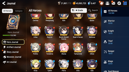 [GLOBAL] [INSTANT] Epic 7 Seven 2ML Mediator Kawerik Spirit Eye Celine +42ML pulls + 20 Speed +Name Starter Account-Mobile Games Starter