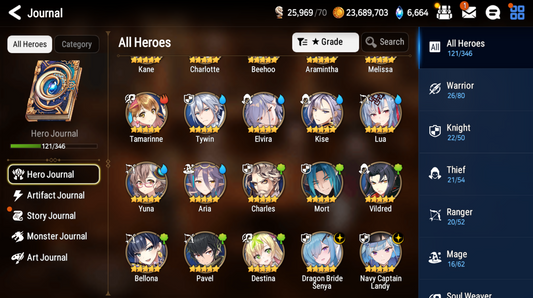 [GLOBAL] [INSTANT] Epic 7 Seven 2ML Navy Captain Landy Dragon Bride Senya + ML pulls + Name Starter Account-Mobile Games Starter