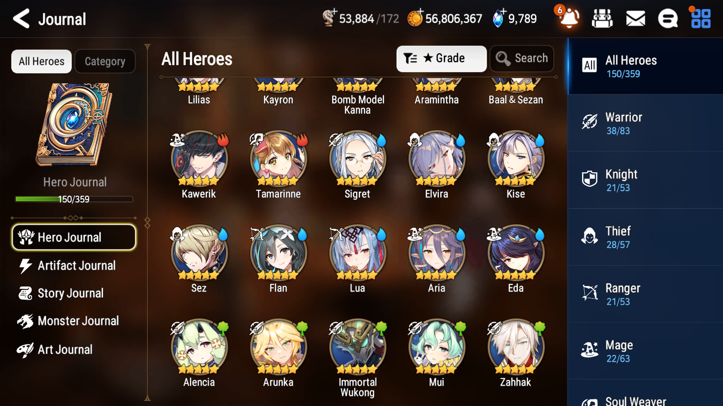 [GLOBAL] [INSTANT] Epic 7 Seven 2ML Rinak + artifact + Kayron Astromancer Elena + 67ML pulls 9k skystones 900 mystics+ 20 Speed +Name Starter Account-Mobile Games Starter
