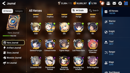 [GLOBAL] [INSTANT] Epic 7 Seven 2ML Rinak + artifact + Kayron Astromancer Elena + 67ML pulls 9k skystones 900 mystics+ 20 Speed +Name Starter Account-Mobile Games Starter