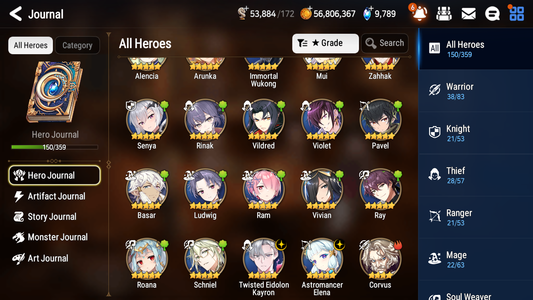 [GLOBAL] [INSTANT] Epic 7 Seven 2ML Rinak + artifact + Kayron Astromancer Elena + 67ML pulls 9k skystones 900 mystics+ 20 Speed +Name Starter Account-Mobile Games Starter