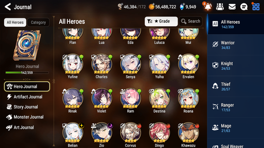 [GLOBAL] [INSTANT] Epic 7 Seven 2ML Rinak + artifact + Zio Belian + 68ML pulls 10k skystones 1400 mystics+ 20 Speed +Name Starter Account-Mobile Games Starter