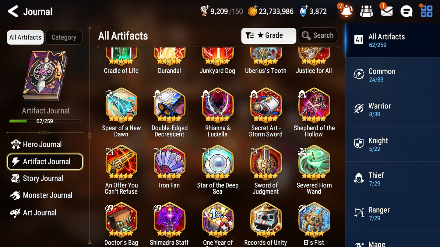 [GLOBAL] [INSTANT] Epic 7 Seven 2ML Sea Phantom Politis Ruele + ML Mystics pulls + 20 Speed Aged Starter Account-Mobile Games Starter