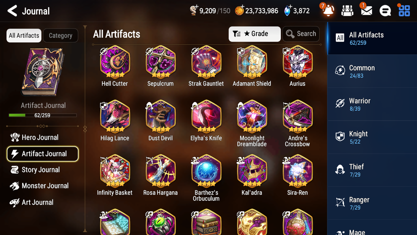[GLOBAL] [INSTANT] Epic 7 Seven 2ML Sea Phantom Politis Ruele + ML Mystics pulls + 20 Speed Aged Starter Account-Mobile Games Starter