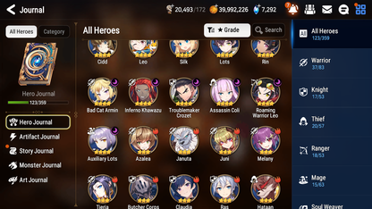 [GLOBAL] [INSTANT] Epic 7 Seven 2ML Sea Phantom Politis Tori + Artifact + Judge Kise + ML pulls + 20 Speed Starter Account-Mobile Games Starter
