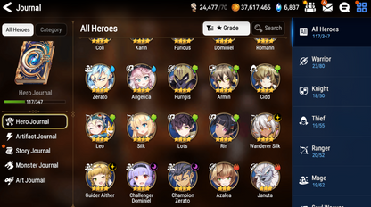 [GLOBAL] [INSTANT] Epic 7 Seven 2ML Tori + Artifact + Judge Kise Remnant Violet + ML pulls Starter Account-Mobile Games Starter